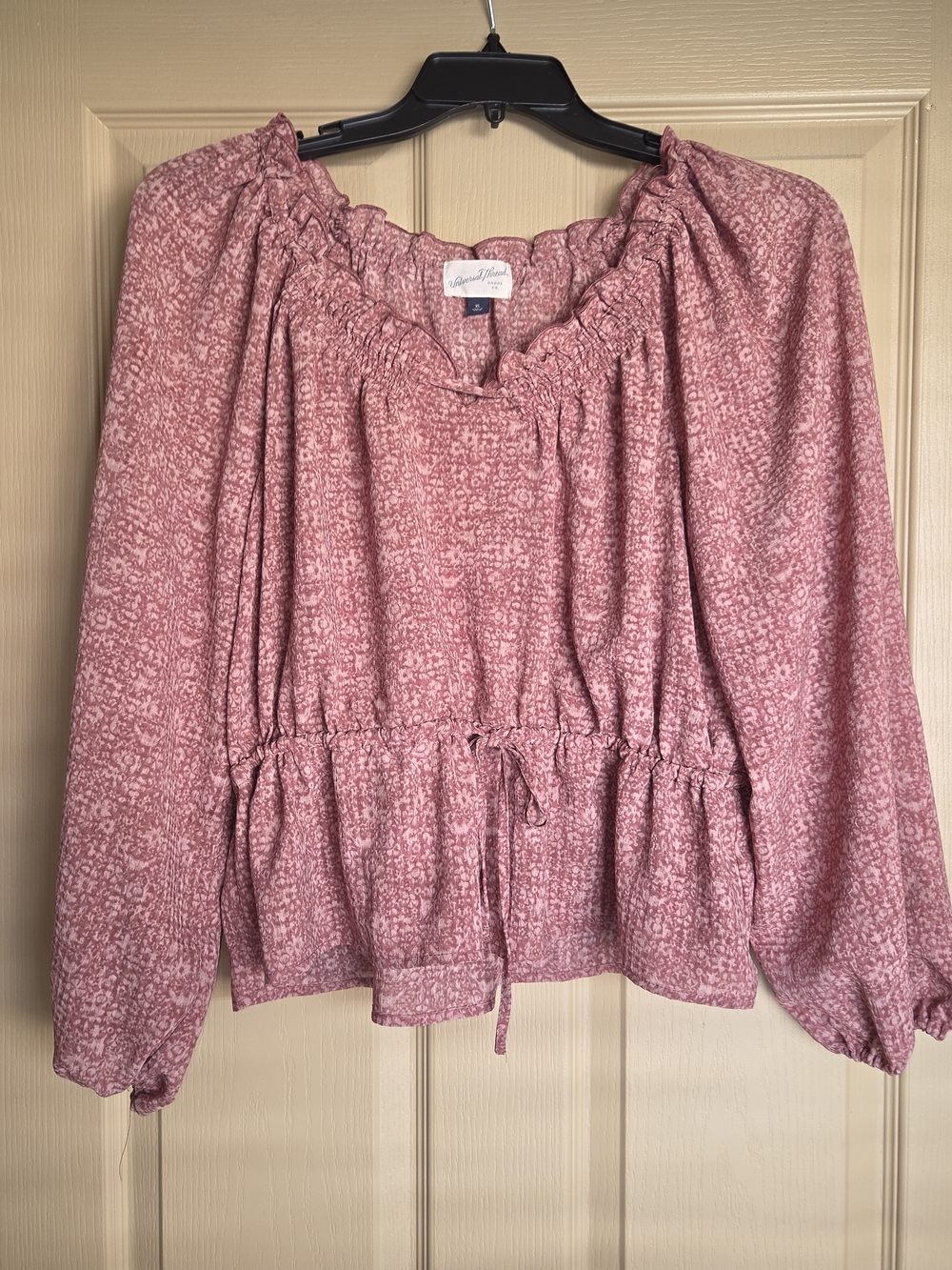 Universal Thread Dusty Rose Smocked Peasant Blouse